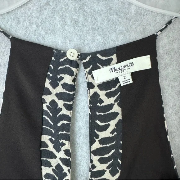 Madewell Silk Daylight Dress Womens 2 Ikat Bloom Floral Sleeveless C5228 READ - Picture 4 of 13